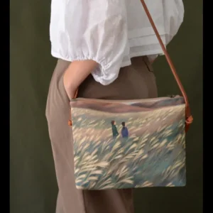 Bolso de Autor Tela Reciclada Espigas*Diseño de Autor Clearance