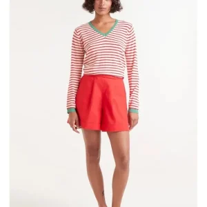 Jersey Pico Punto Rayas Blanco y Rojo Manga Larga*Compañía Fantástica Fashion