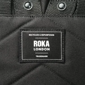 Mochila Negra Bantry B Nylon Reciclado All Black*Roka London New