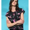 Top Negro Abombado Estampado Tigres Vuelo*Minueto Clearance
