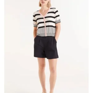 Top Punto Botones Estampado Rayas*Compañía Fantástica Fashion