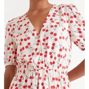 Vestido Camisero Midi Estampado Cerezas*Compañía Fantástica Discount