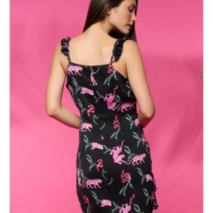 Vestido Tirantes Negro Estampado Tigres Fidji*Minueto Discount